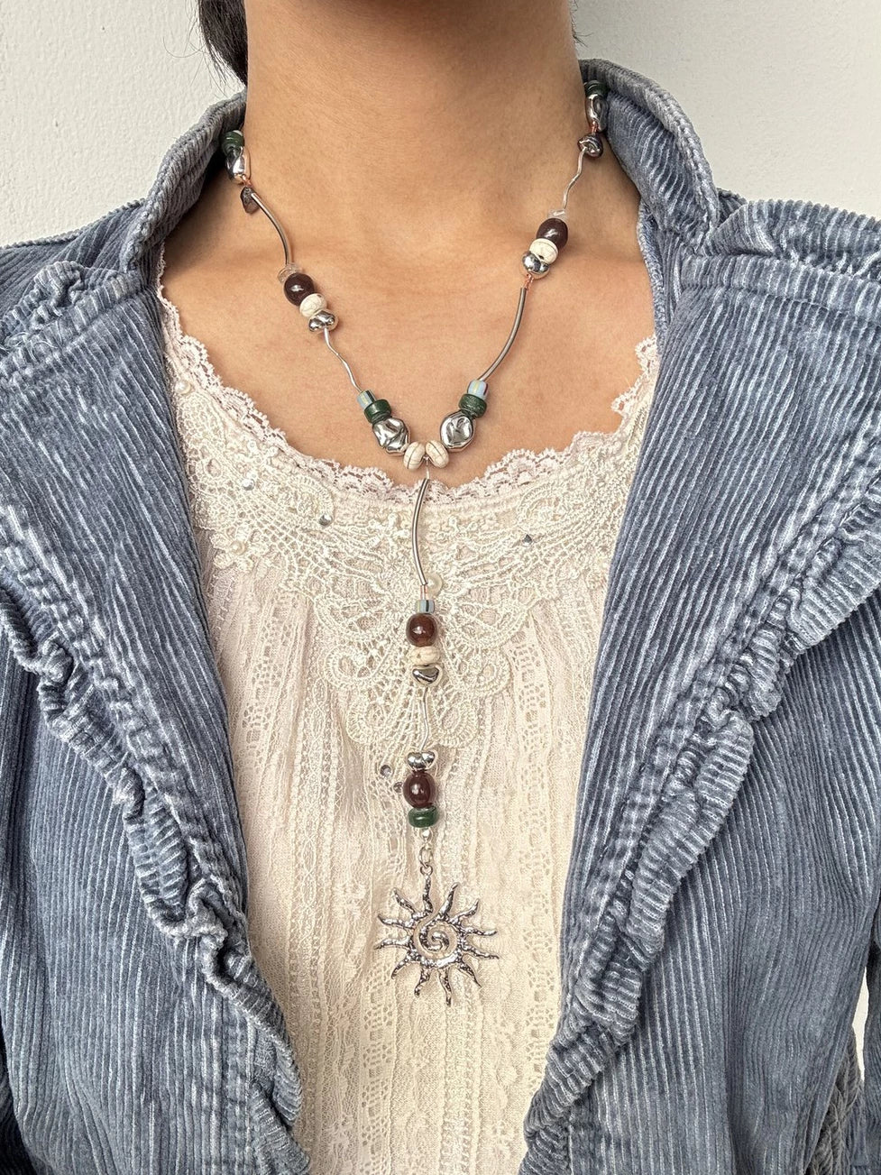 Anahata Necklace Green - Hoogy