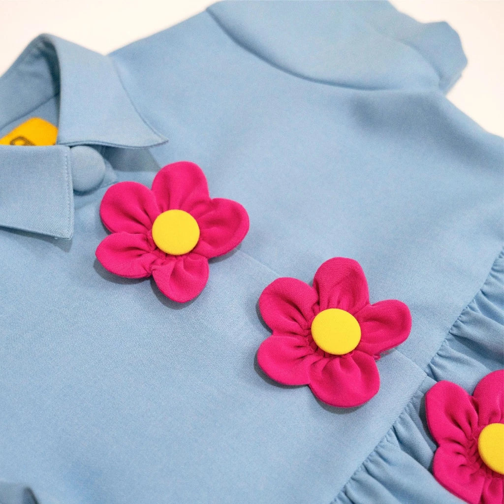 Blossom Dress Blue - Amber Kids
