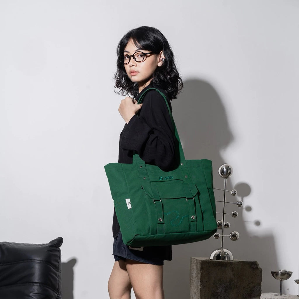Libris 2 In 1 Bag Green - Lou Tropics