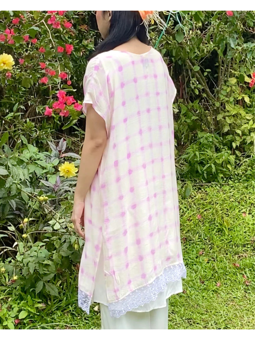 Mimosa Outer In Orchid Plaid - Numana