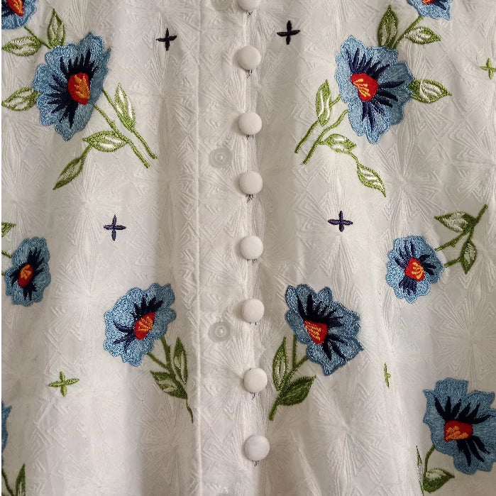 Chiquita Embroidery Shirt White - Toko Didiyo