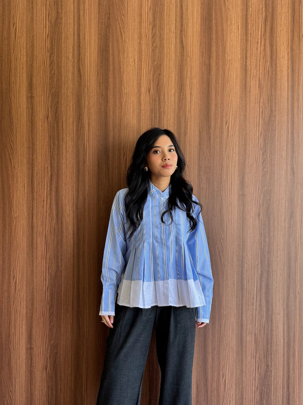 Faiza Shirt Blue Stripes - Mine