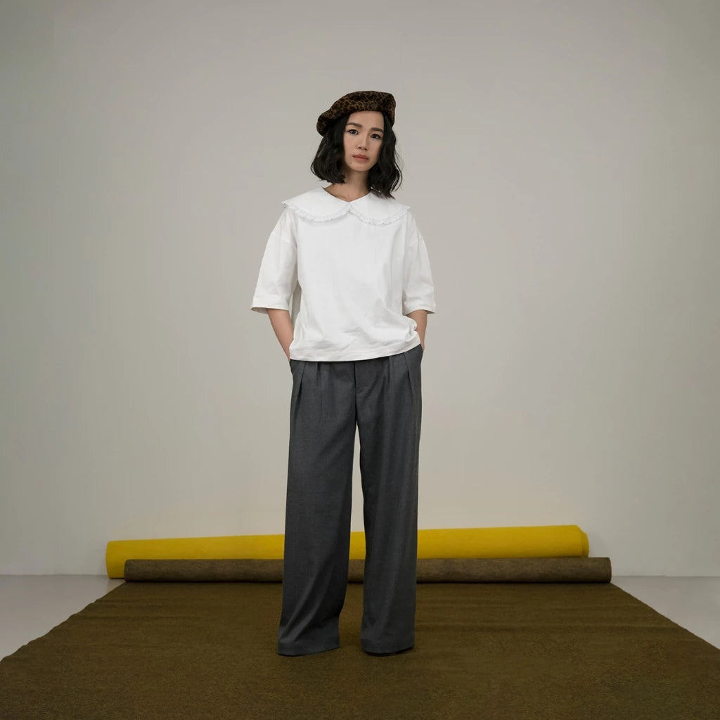 Peterpan Lace Collar Top - Argyle & Oxford