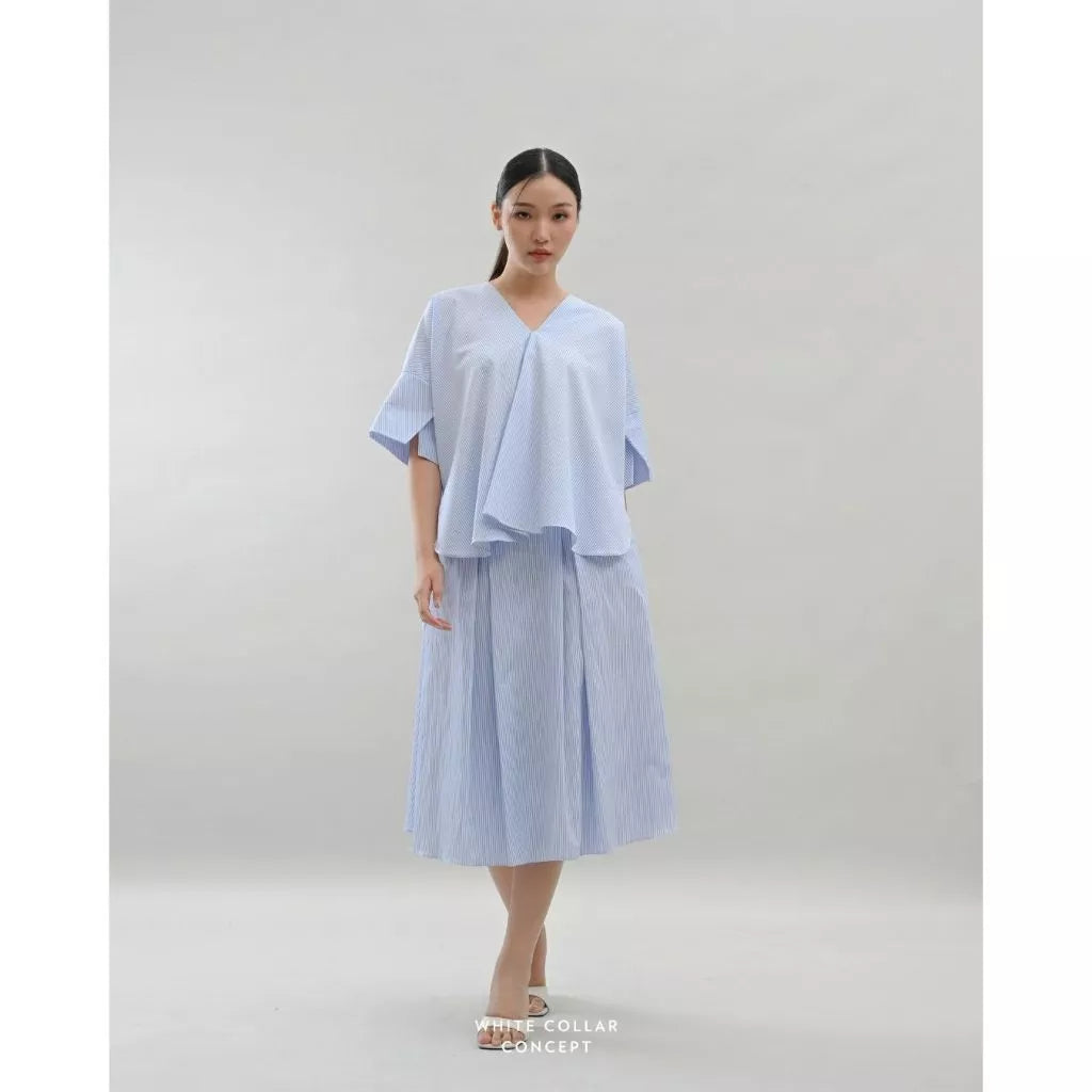 Byul Top Blue Stripe - White Collar Concept