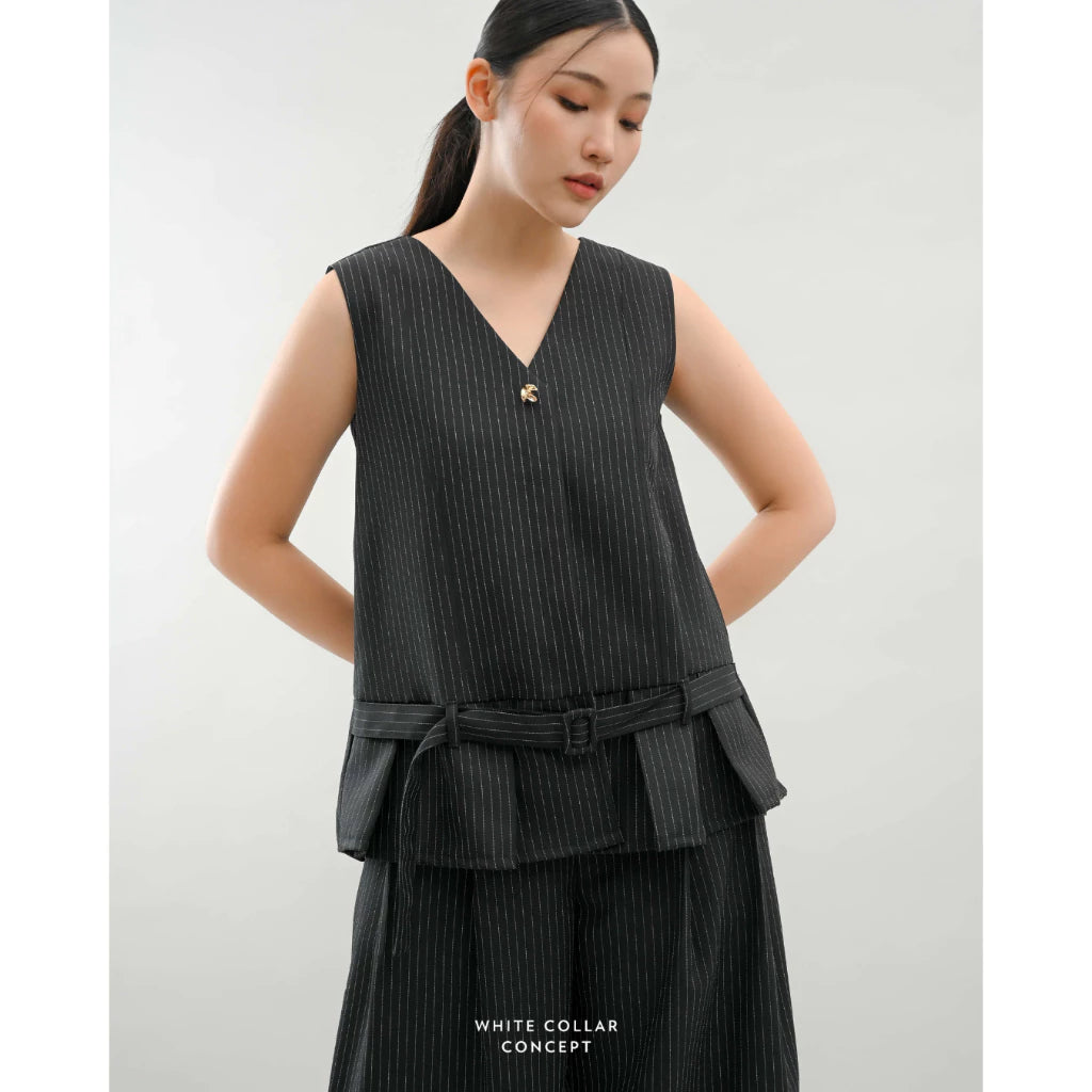 Oslo Top Stripe - White Collar Concept