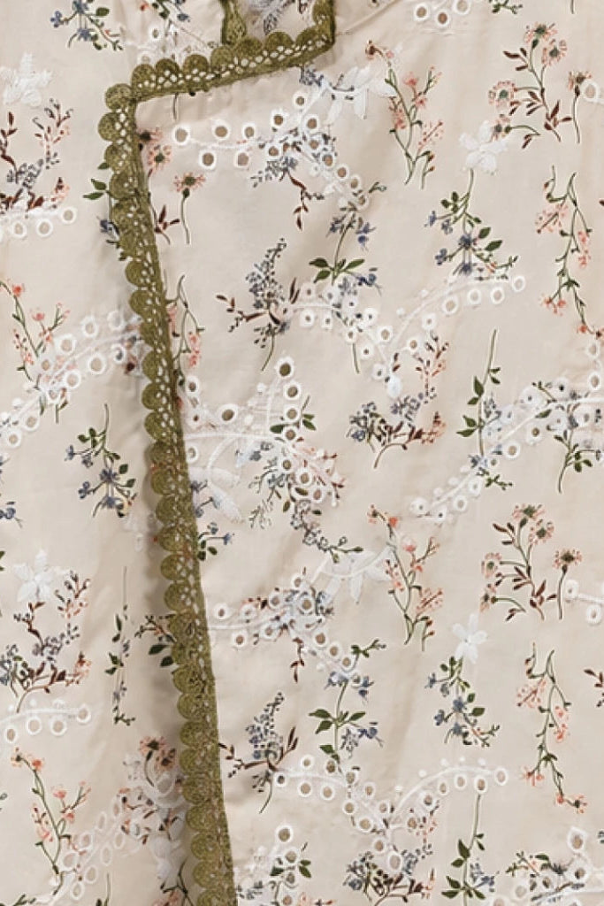 Janggan Flower Shirt Creme - Aumone