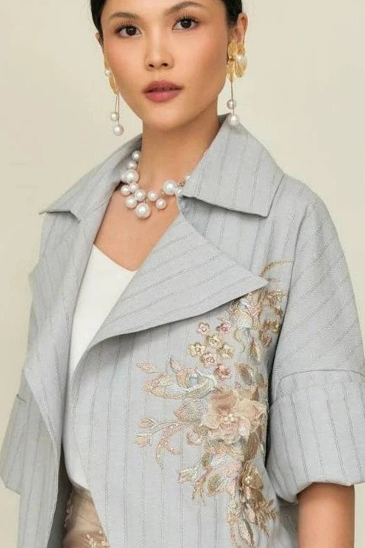Oscar Embroidery Jacket Denim - Mine