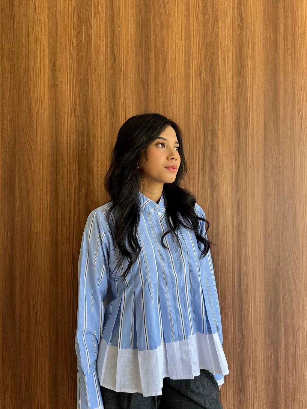 Faiza Shirt Blue Stripes - Mine