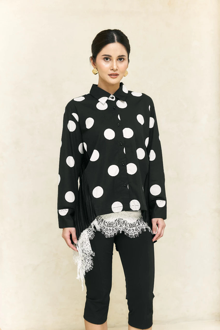 Mabel Shirt Polkadot Black - Mine