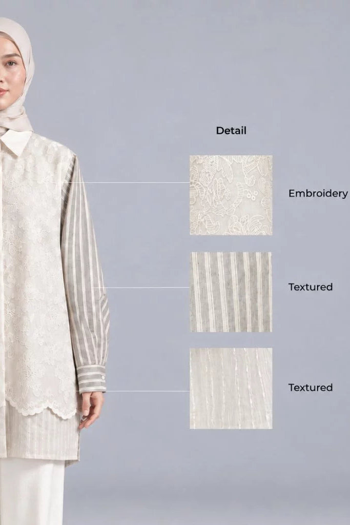 Emo Triple Shirt Creme ST Grey - Aumone