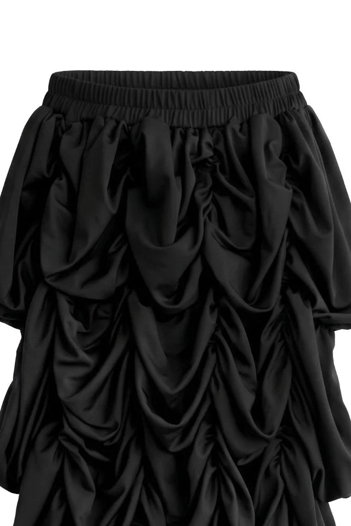 Square Smocked Black Skirt - Mannequin Plastic