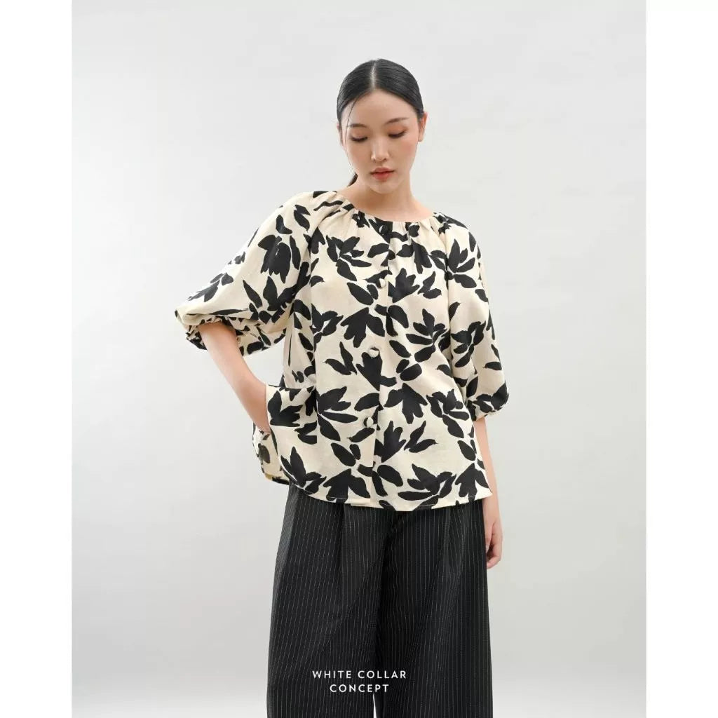 Mona Top BW White - White Collar Concept