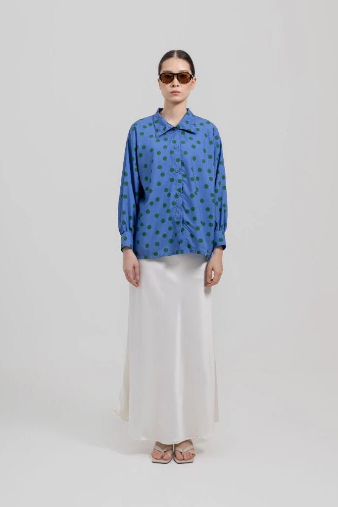 Esme High Collar Blue - Tuff Puff