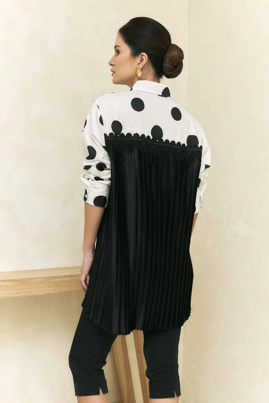 Mabel Shirt Polkadot White - Mine