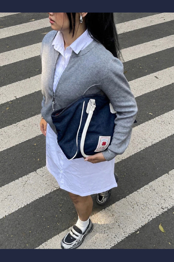 Lucille Winged Tote Bag Dark Denim - Luella