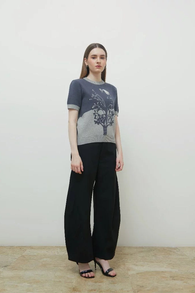 Aven Knit Top Grey -Isoos Studios