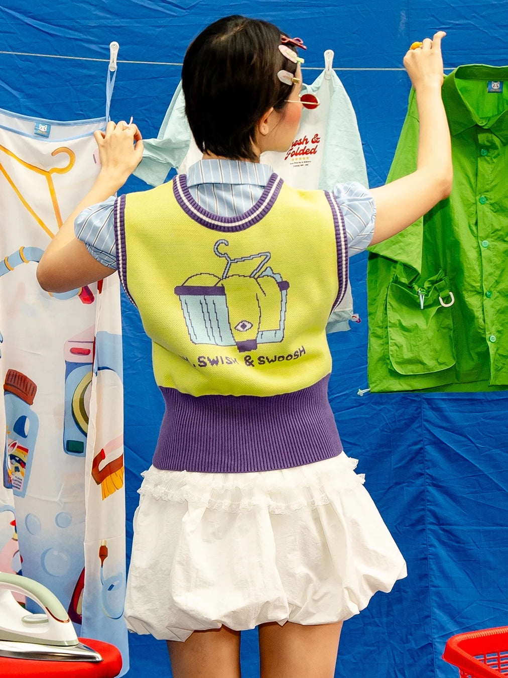 Swish & Swoosh Two Faced Knitted Vest - Oh.Irv