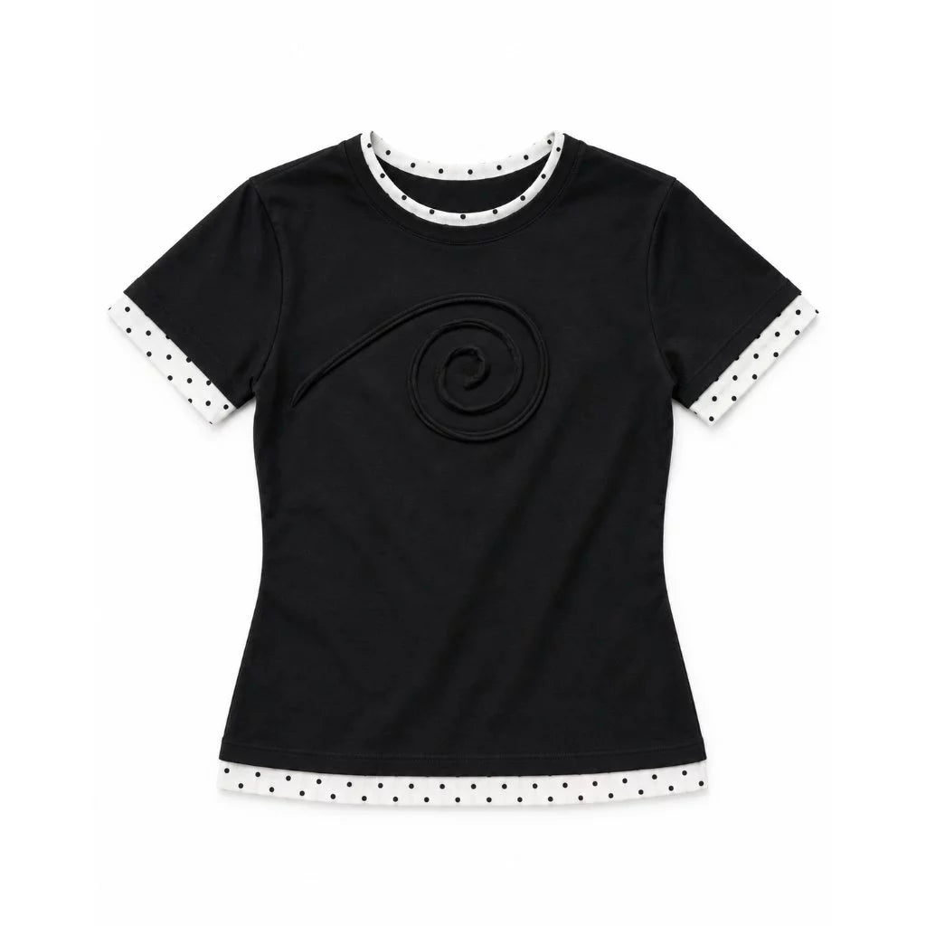 Swirl Layered Baby Tee Black - Prelude Choir