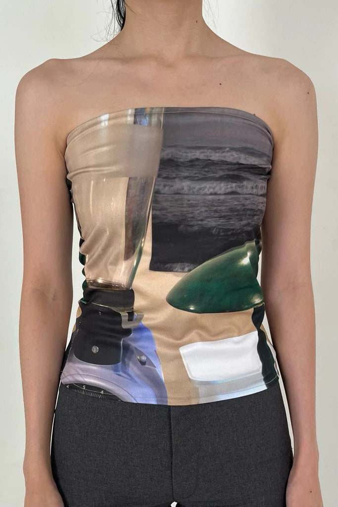 Shore On The Wall Tube Top Grey - One Two Switch