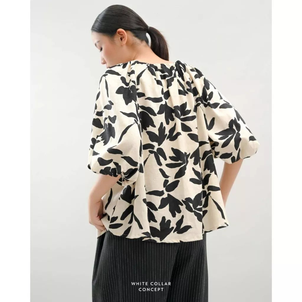 Mona Top BW White - White Collar Concept