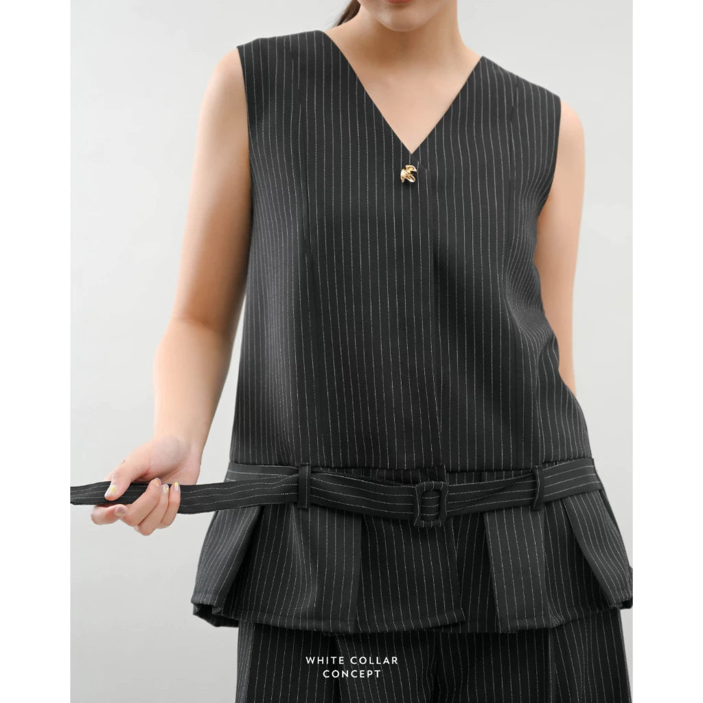 Oslo Top Stripe - White Collar Concept
