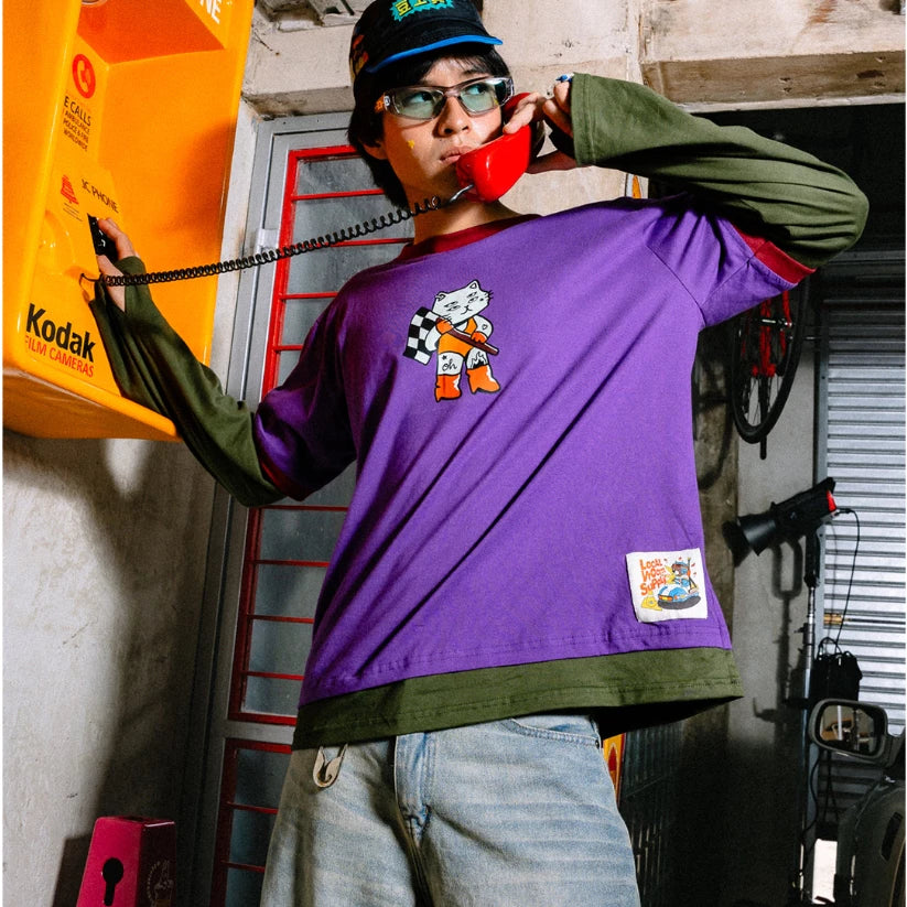 Pitstop Speedway Longsleeve T - Purple - Oh.Irv