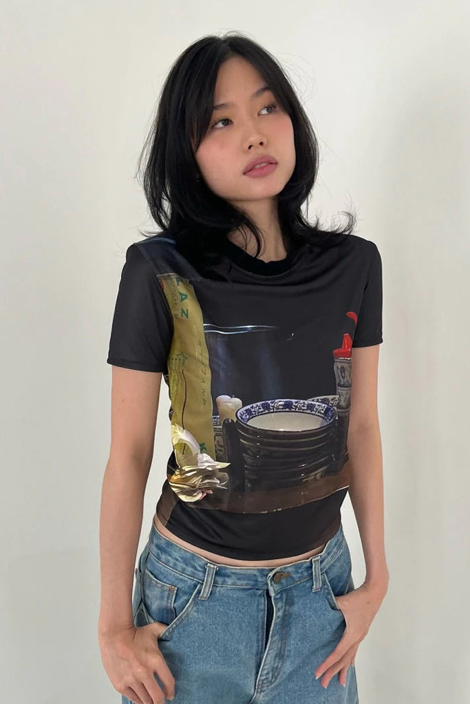 Dish Duty Baby Tee Black - One Two Switch