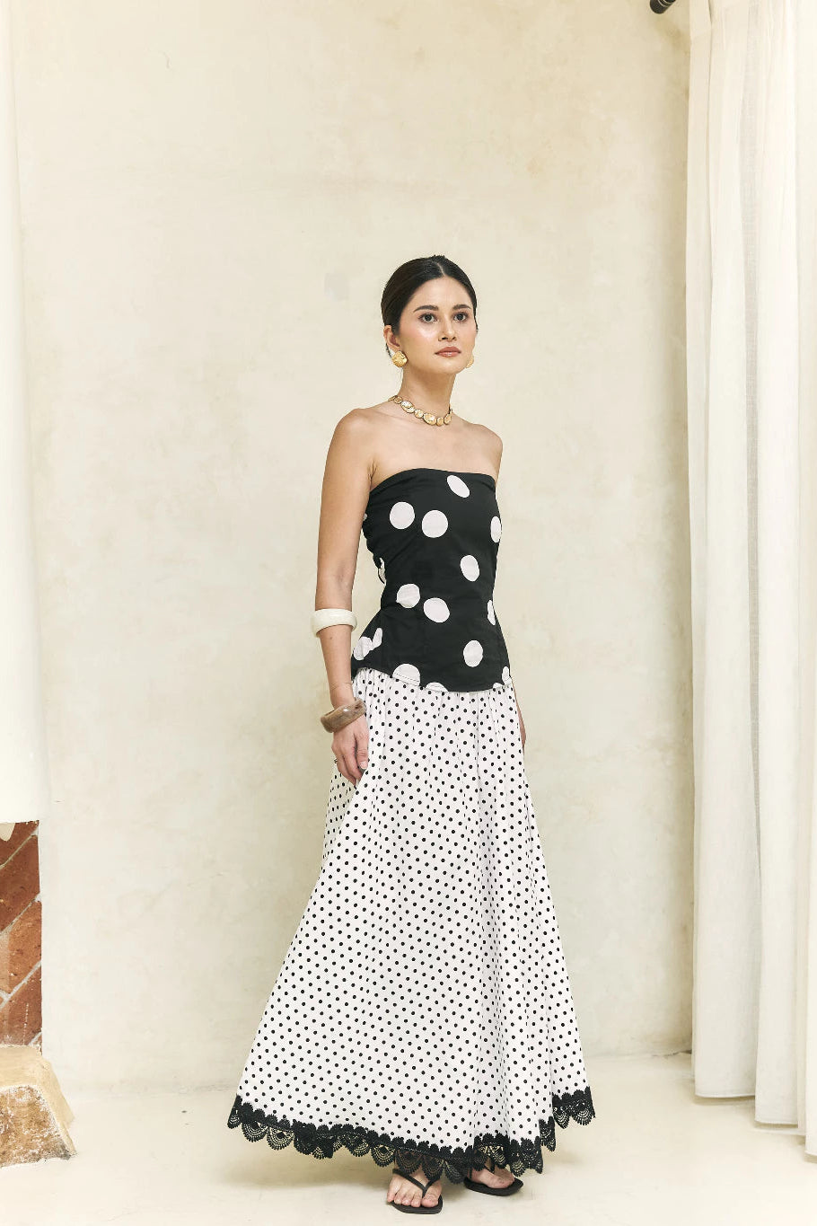 Sophie Skirt Polkadot White - Mine