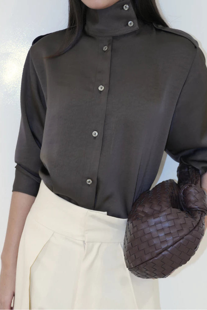 High Collar Top Toffe - LR Studio