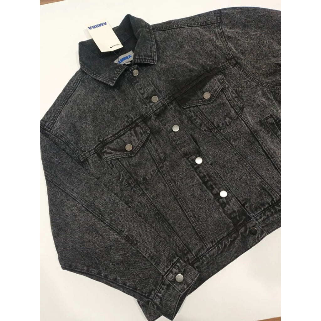 August Basic Denim Jacket - Ambra La Moda