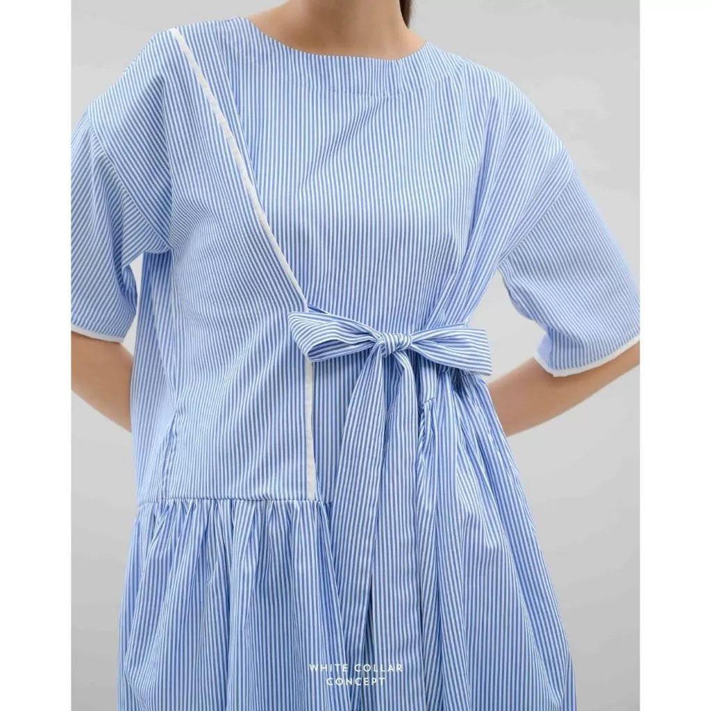 Elaine Dress Blue - White Collar Concept