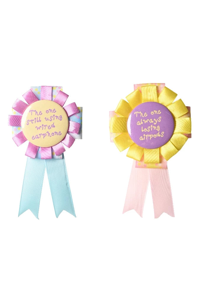 Rosette Pin Couple Set - Airpods Yellow Purple - Hintuturo