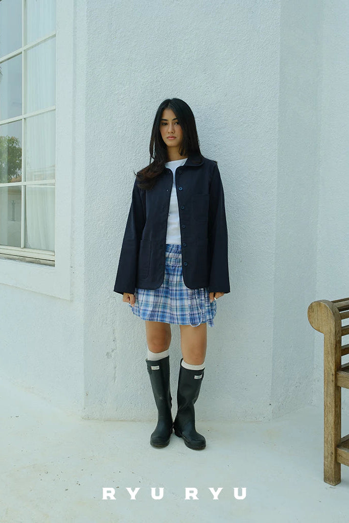 Atelier Collar Jacket In Navy - Ryuryu