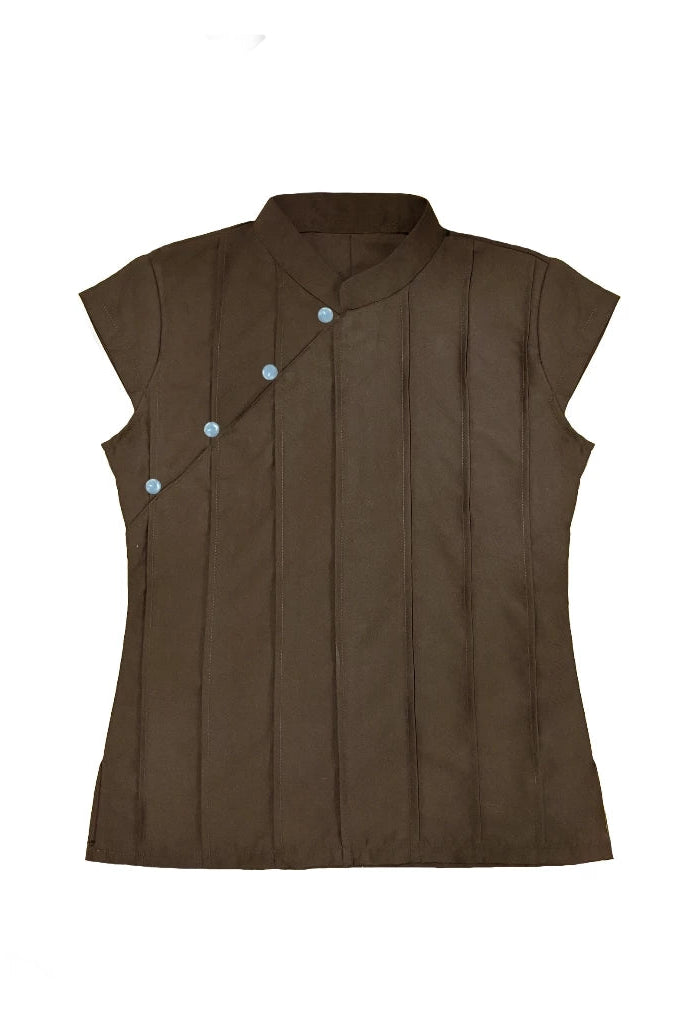Opel Button Cheongsam Top Brown - Prelude Choir