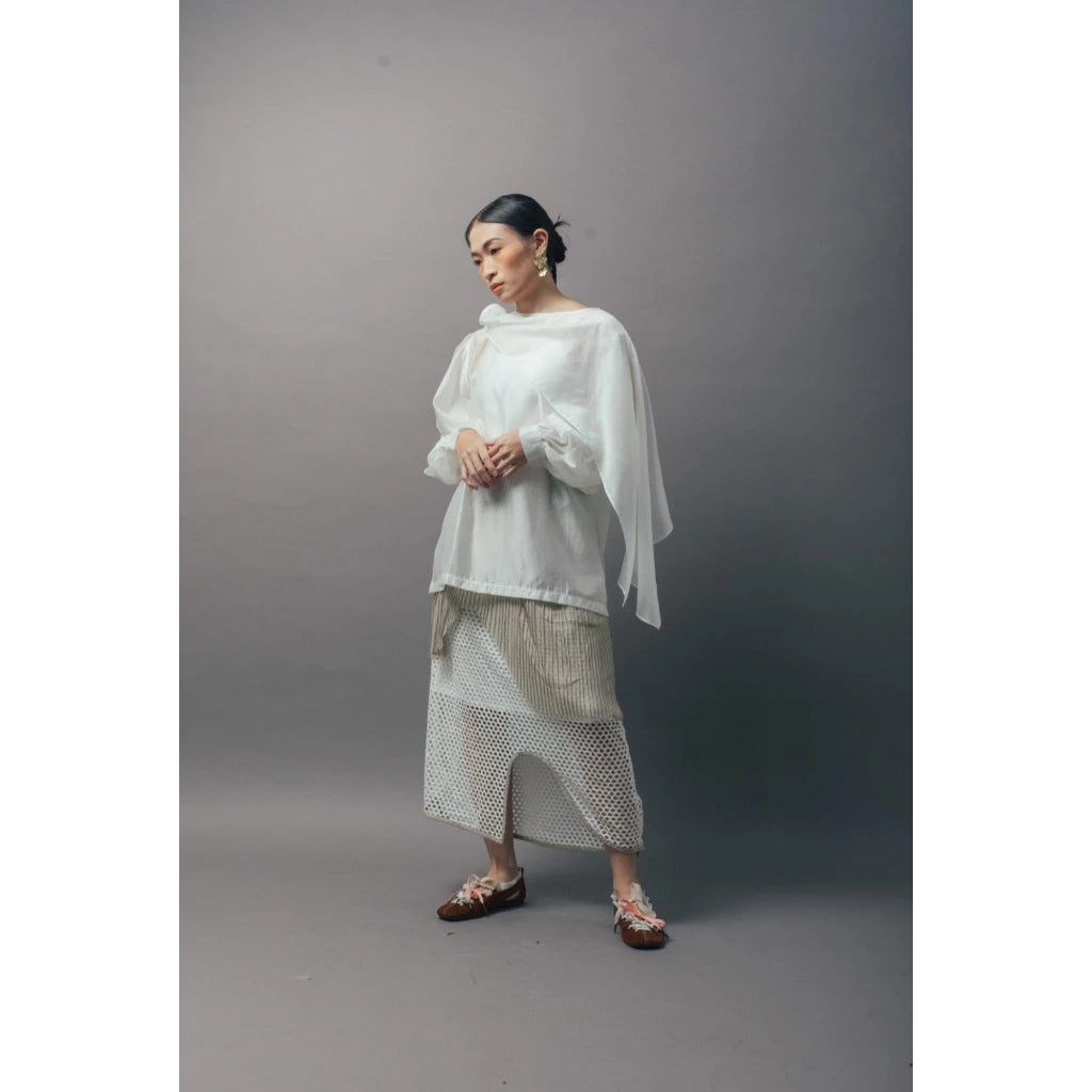 Yara Sheer Blouse White - Wad Studio