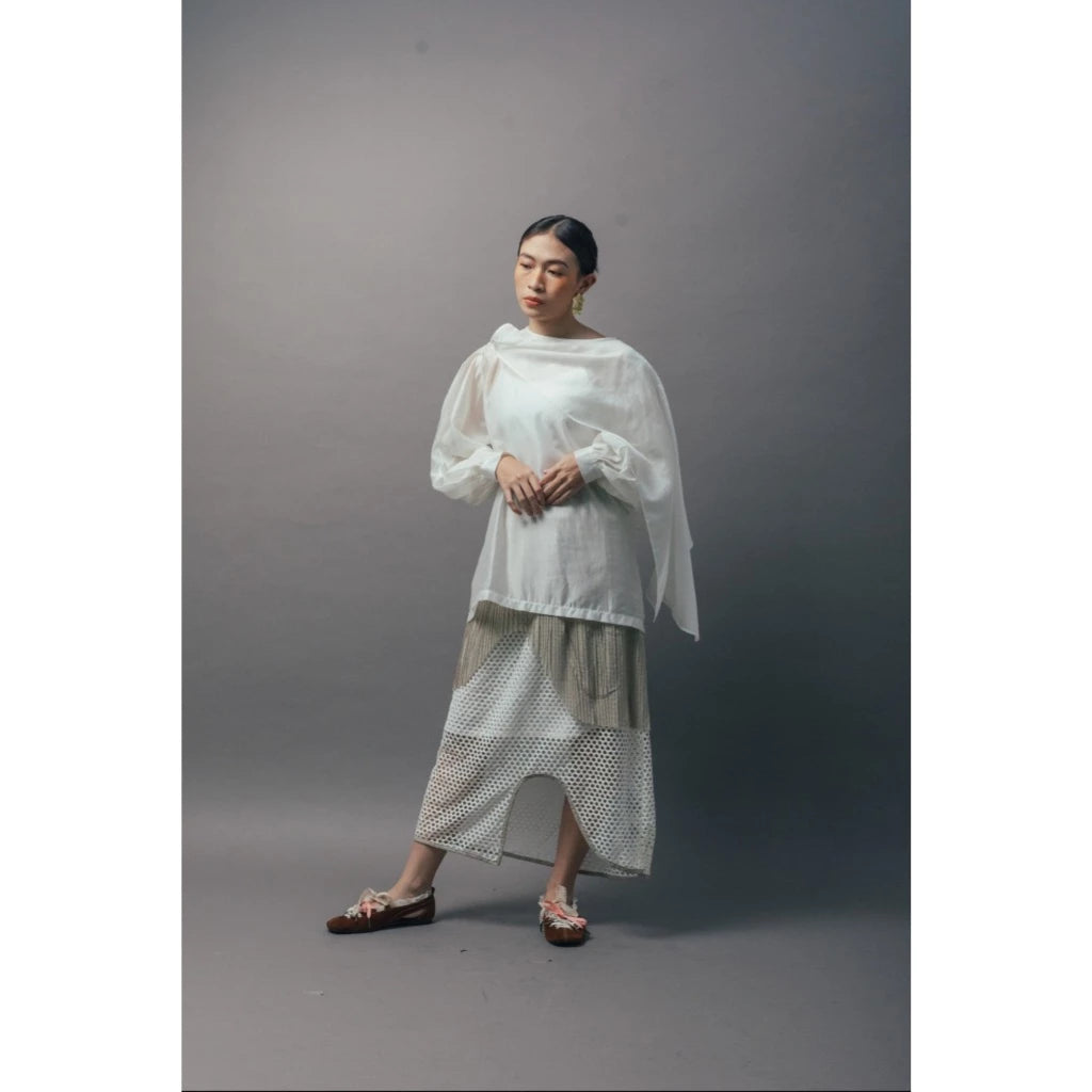 Yara Sheer Blouse White - Wad Studio