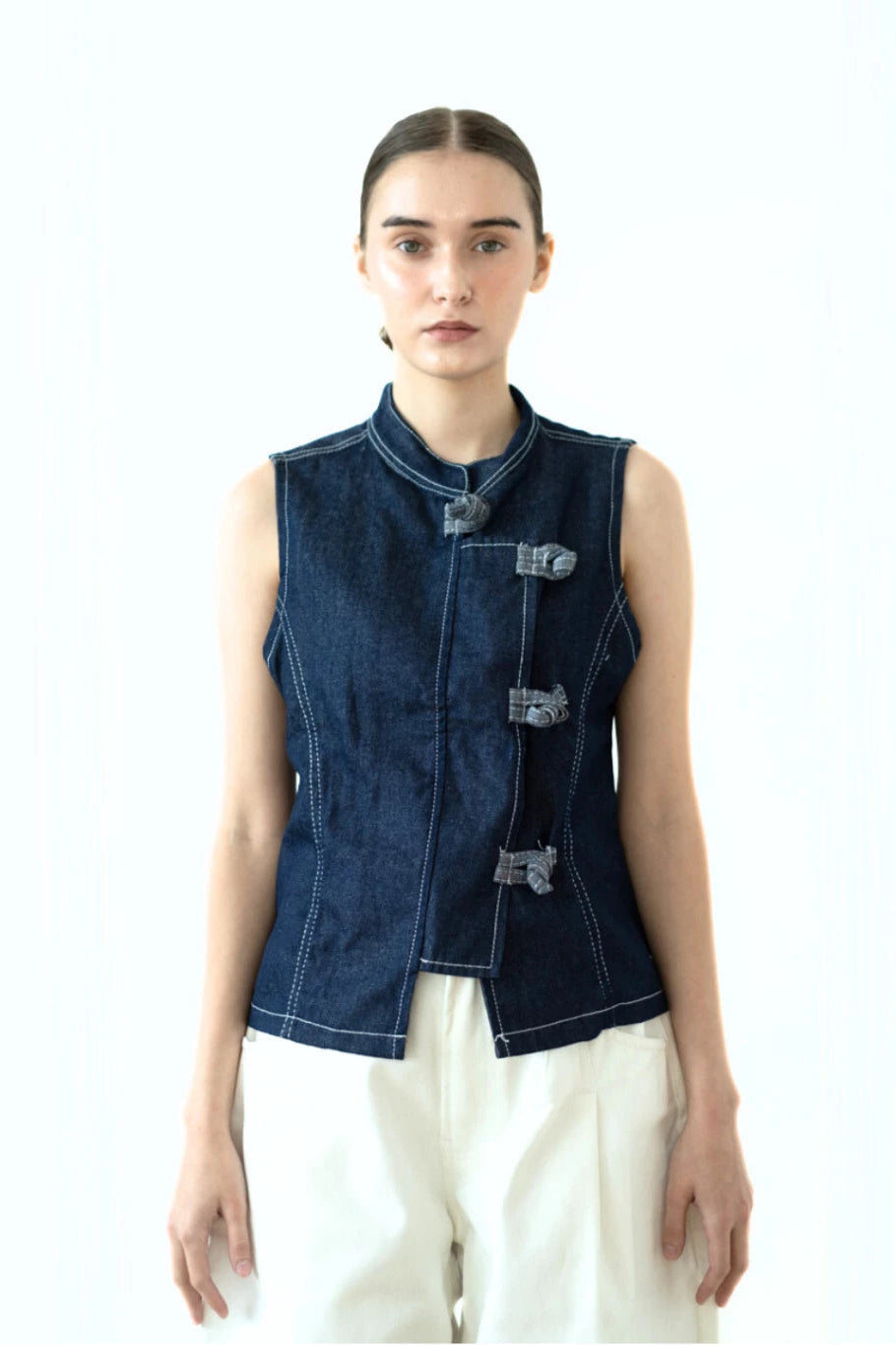 Jade Knot Top Dark Blue - The Auctus