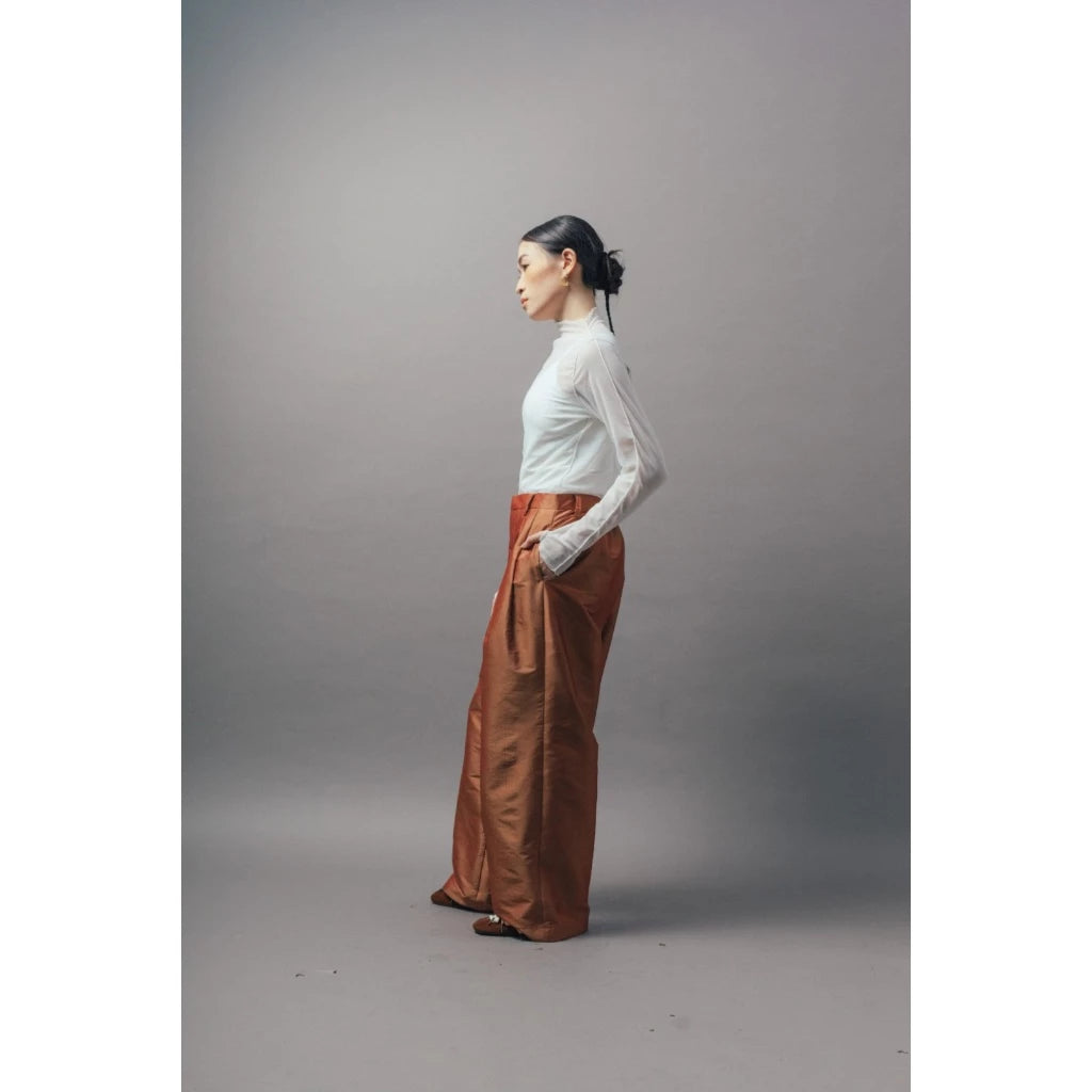 Nara Wide Pants Brown - Wad Studio