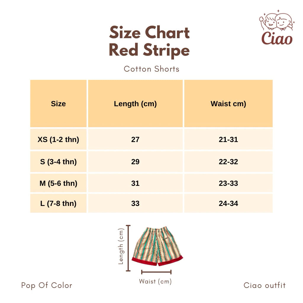 HGL Bambini - Red Stripe Shorts Color Red - Ciao
