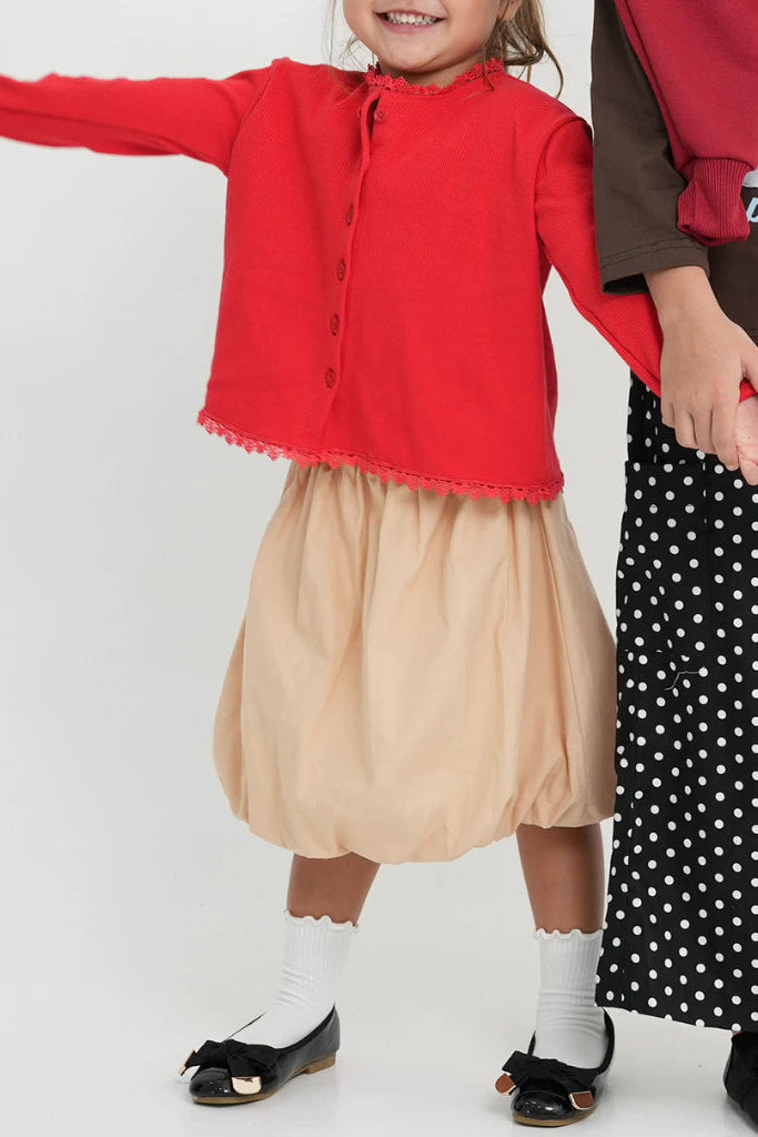 HGL Bambini - Lula Lace Cardigan Red - Little Saint