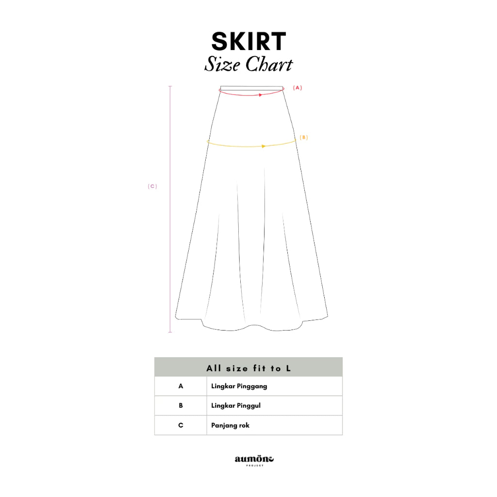 Flared Stripe Skirt Blue - Aumone