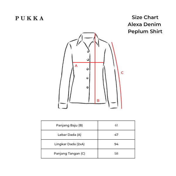 Alexa Peplum Shirt Denim - Pukka