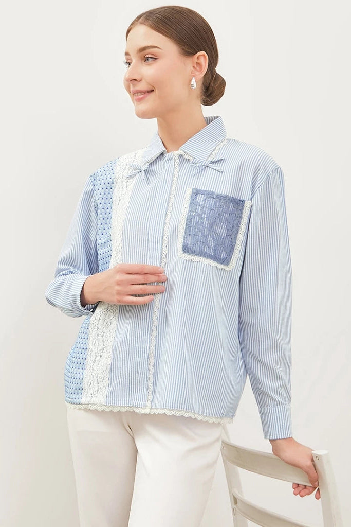 Alice Shirt LS Blue Stripe - Curato Market