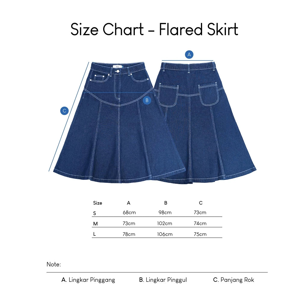 Freya Flared Denim Skirt - Daile