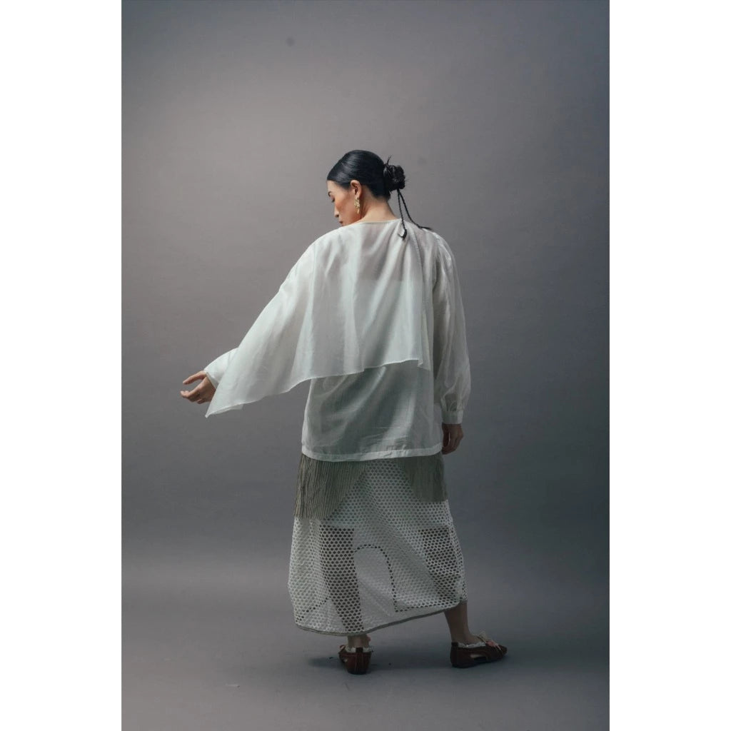 Yara Sheer Blouse White - Wad Studio