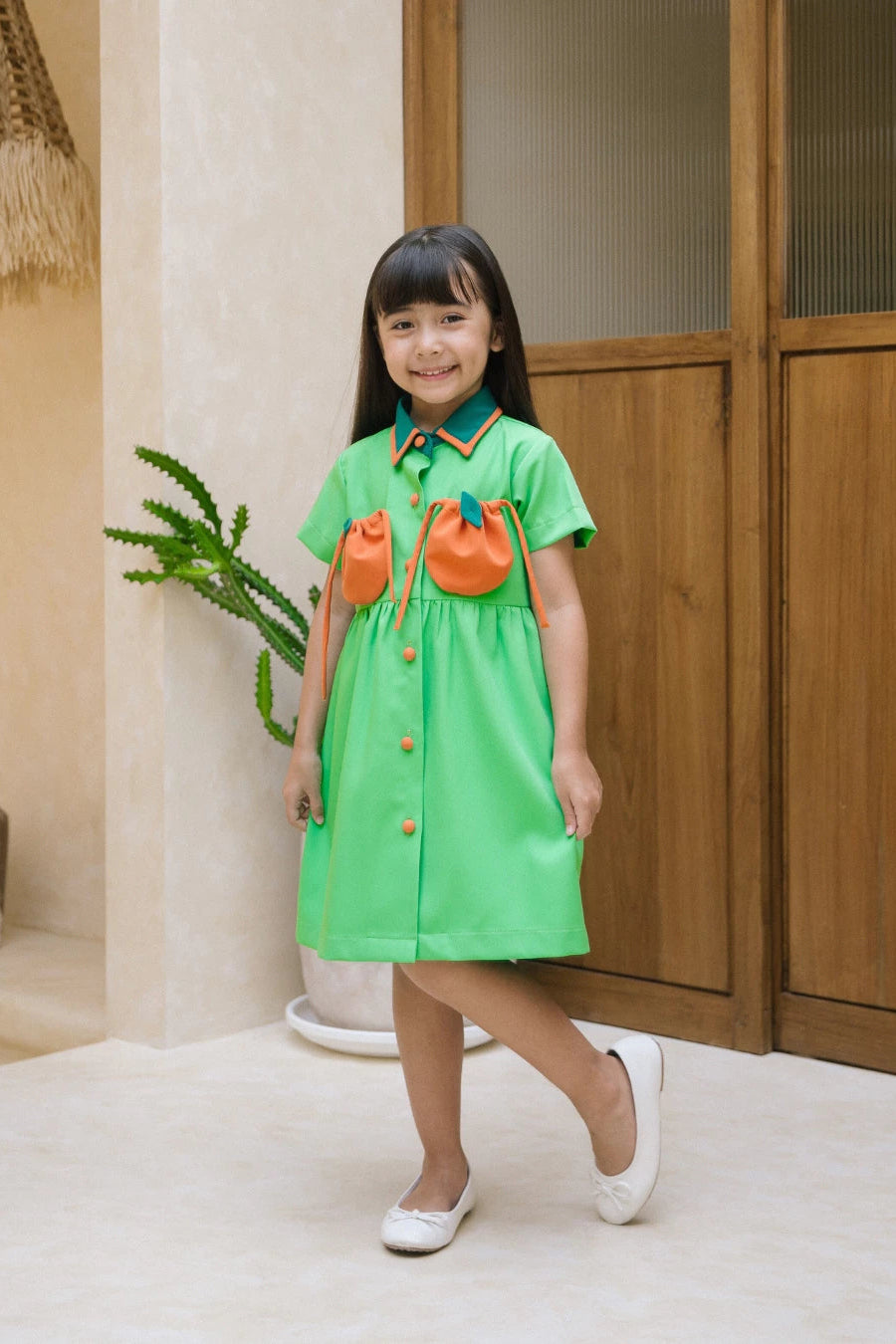 HGL Bambini - Citrus Dress Green - Amber Kids HGL Bambini - Citrus Dress Green - Amber Kids