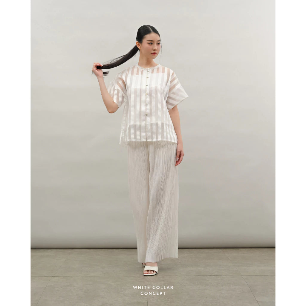 Sabrina Stripe Top - White Collar Concept