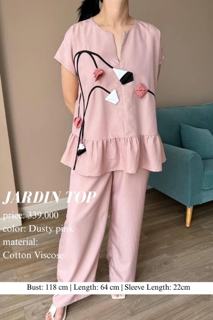 Jardin Top Dusty Pink - White Collar Concept