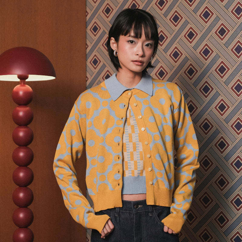 Mia Knit Cardigan Frosty Lemon - Kyrra