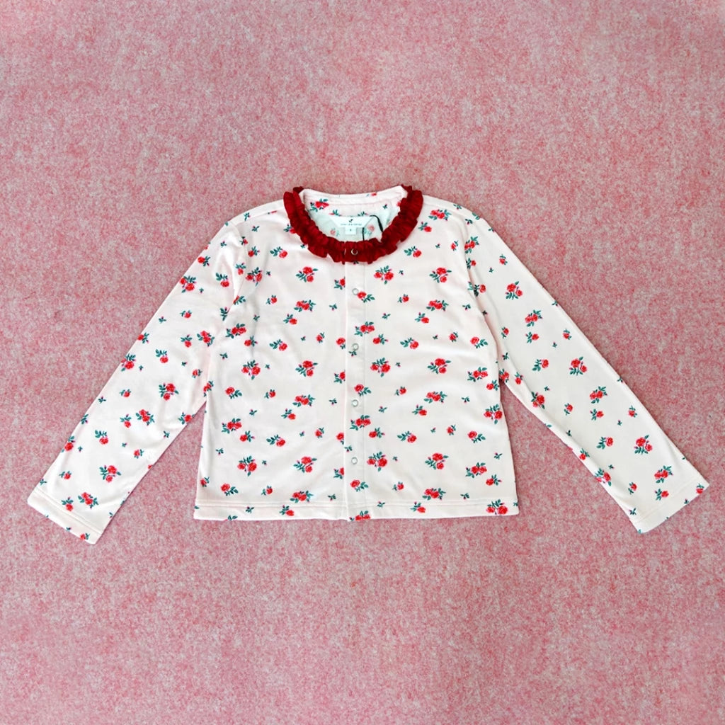 Rose Frill Cardigan Pink - Argyle & Oxford